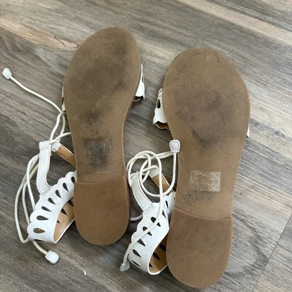 Jack Rogers White Ruby Ankle Tie Sandals - Picture 7 of 8